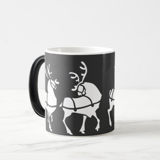 Koffiebeker feestblauwe kerstbeker met renderende  magische mok (Voorkant links)