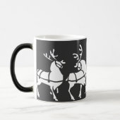 Koffiebeker feestblauwe kerstbeker met renderende  magische mok (Links)