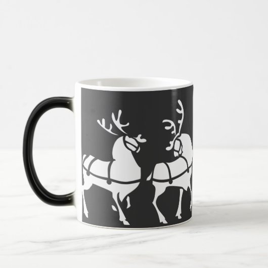 Koffiebeker feestblauwe kerstbeker met renderende  magische mok (Links)