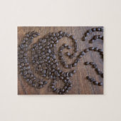 Koffiebeker, geïllustreerd met koffiebonen legpuzzel (Horizontaal)
