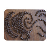 Koffiebeker, geïllustreerd met koffiebonen magneet (Horizontaal)
