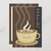 Koffiebeker gepersonaliseerde middelgrote uitnodig kaart (Voorkant / Achterkant)