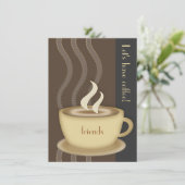 Koffiebeker gepersonaliseerde middelgrote uitnodig kaart (Staand voorkant)