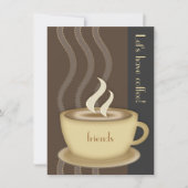 Koffiebeker gepersonaliseerde middelgrote uitnodig kaart (Voorkant)