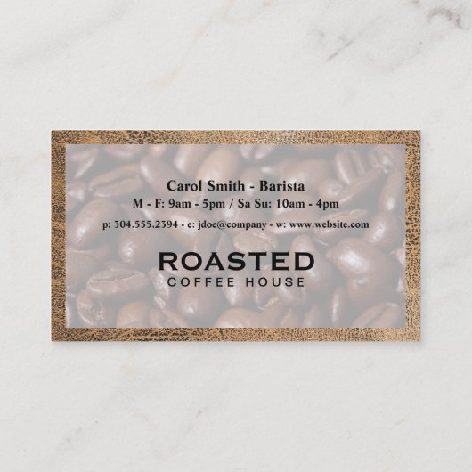 Koffiebeker | Goudmarmer | Punch Kaart Visitekaartje (Achterkant)