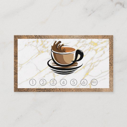 Koffiebeker | Goudmarmer | Punch Kaart Visitekaartje (Voorkant)