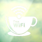 Koffiebeker gratis Wi-Fi koffie Donut Shop White Raamsticker (Vel 3)
