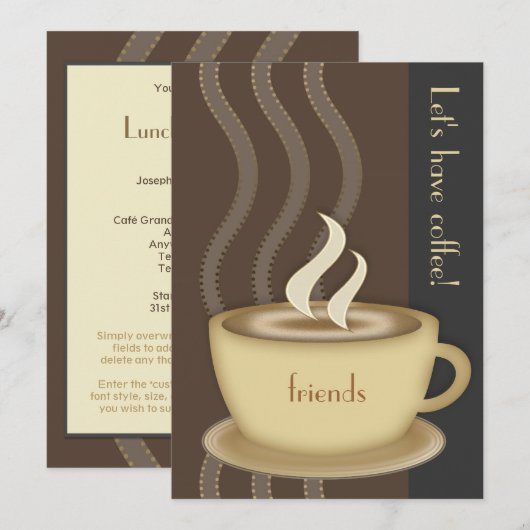 Koffiebeker Grote uitnodiging (Voorkant / Achterkant)