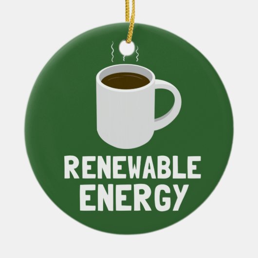 Koffiebeker hernieuwbare energie keramisch ornament (Voorkant)
