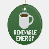 Koffiebeker hernieuwbare energie keramisch ornament (Links)