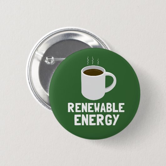 Koffiebeker hernieuwbare energie ronde button 5,7 cm (Voorkant /achterkant)