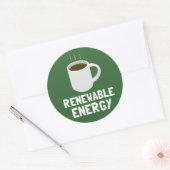 Koffiebeker hernieuwbare energie ronde sticker (Envelop)