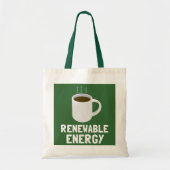Koffiebeker hernieuwbare energie tote bag (Voorkant)