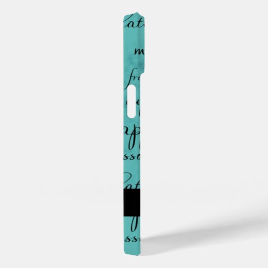 Koffiebeker het Manuscript monogram Naam Turquoise Case-Mate iPhone Case (Achterkant / Rechts)