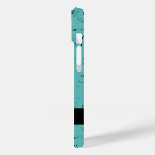 Koffiebeker het Manuscript monogram Naam Turquoise Case-Mate iPhone Case (Achterkant / Links)