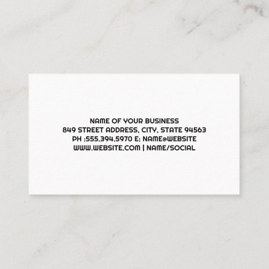 Koffiebeker | Houttabel Visitekaartje (Achterkant)