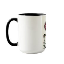 Koffiebeker in kleur op de originele kunstwerkkast