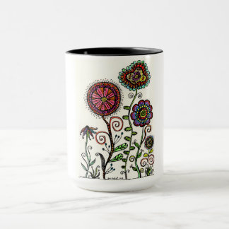 Koffiebeker in kleur op de originele kunstwerkkast mok