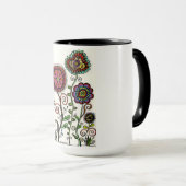 Koffiebeker in kleur op de originele kunstwerkkast mok (Voorkant rechts)