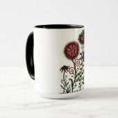 Koffiebeker in kleur op de originele kunstwerkkast mok (Voorkant links)