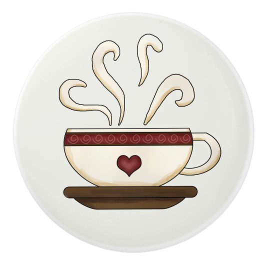 Koffiebeker keuken-decor-keramische knop (Voorkant)