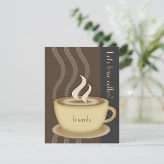 Koffiebeker kleine aangepaste uitnodiging (Staand voorkant)