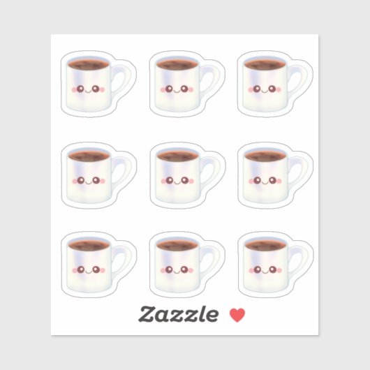 Koffiebeker koffie sticker (Vel)