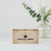 Koffiebeker koffiebonen visitekaartje (Staand voorkant)