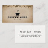 Koffiebeker koffiebonen visitekaartje (Voorkant / Achterkant)
