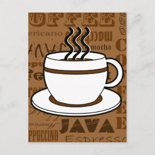 Koffiebeker - Koffiewoorden afdrukken - Bruin Briefkaart