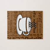 Koffiebeker - Koffiewoorden afdrukken - Bruin Legpuzzel (Horizontaal)