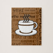 Koffiebeker - Koffiewoorden afdrukken - Bruin Legpuzzel (Verticaal)