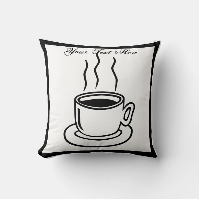 Koffiebeker kunstontwerppiloot kussen (Voorkant)