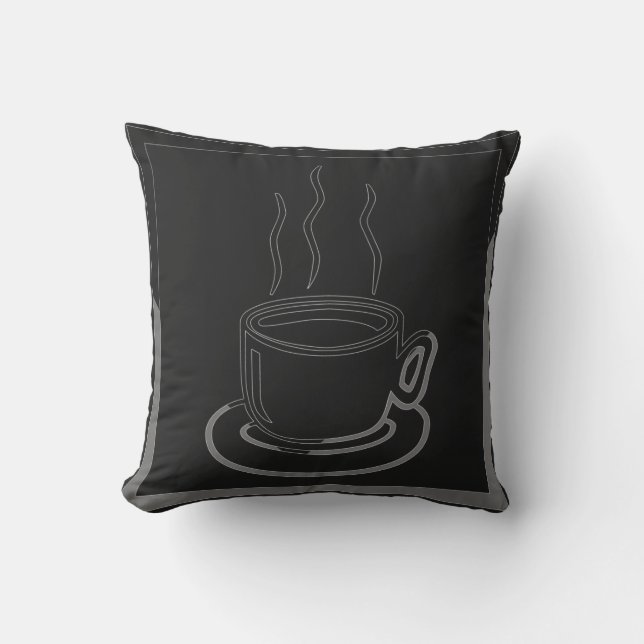 Koffiebeker kunstontwerppiloot kussen (Voorkant)