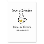 Koffiebeker 'Liefde is aan het brouwen' gouden har Kaart (Achterkant)