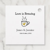 Koffiebeker 'Liefde is aan het bruisen' gouden har Bedankjes Labels (Achterkant)