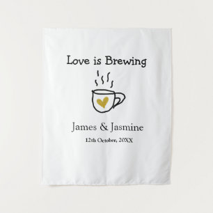 Koffiebeker 'Liefde is aan het bruisen' gouden har Wandkleed
