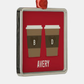 Koffiebeker liefde metalen ornament (Rechts)