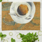 Koffiebeker, liefde, vrede, kersen, kannen theedoek (Gevouwen)