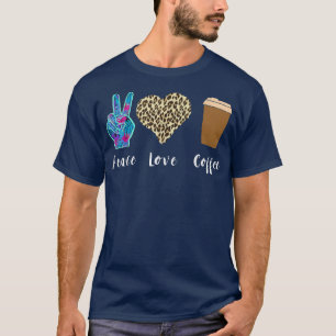 Koffiebeker liefde vredesluipaard hart koffie t-shirt