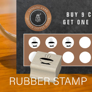 Koffiebeker loyaliteit ponskaart rubberstempel