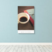 Koffiebeker met boek op canvas afdruk (Insitu (Houten vloer))