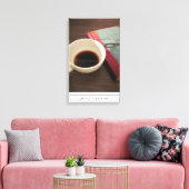 Koffiebeker met boek op canvas afdruk (Insitu (Woonkamer))