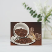 Koffiebeker met bonen briefkaart (Staand voorkant)