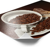 Koffiebeker met bonen foto afdruk (Hoek)