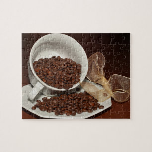 Koffiebeker met bonen legpuzzel