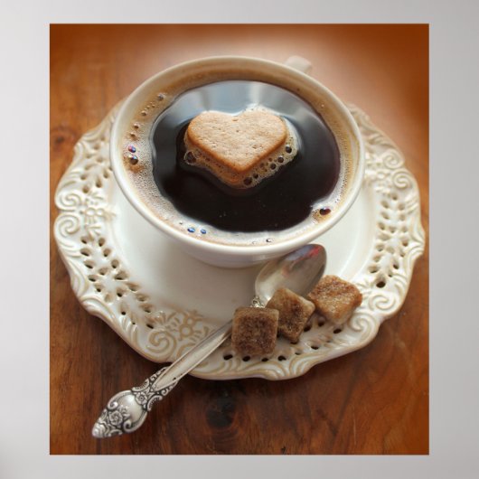 Koffiebeker met hart poster (Voorkant)