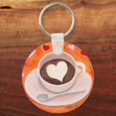 Koffiebeker met hart sleutelhanger (Voorkant)