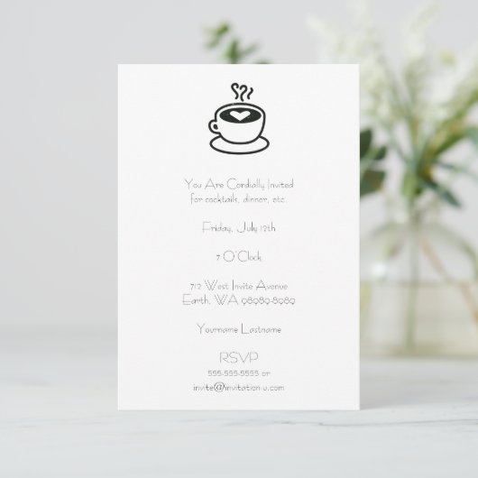 Koffiebeker met hartontwerp kaart (Staand voorkant)