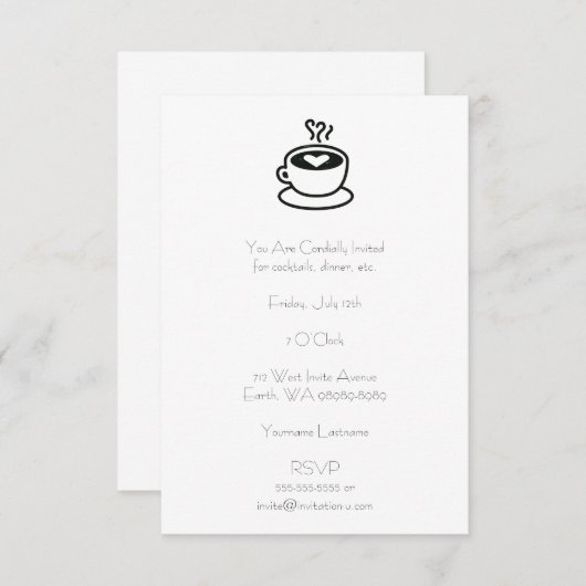 Koffiebeker met hartontwerp kaart (Voorkant / Achterkant)